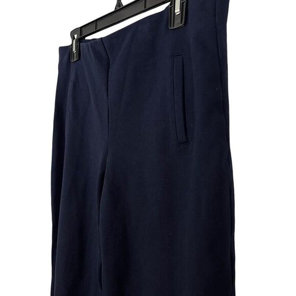 Chicos Womens Navy Ponte Knit Stretch Pull On Tapered Leg Ankle Pants sz 1 /M - Picture 10 of 16